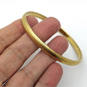 Vintage Monet Brushed Gold Bangle Bracelet